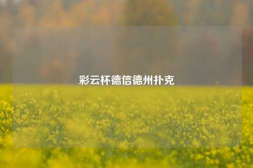 彩云杯德信德州扑克