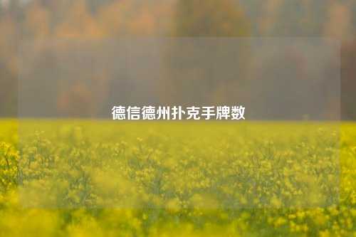 德信德州扑克手牌数