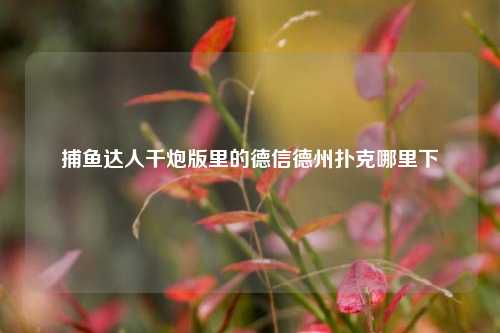 捕鱼达人千炮版里的德信德州扑克哪里下