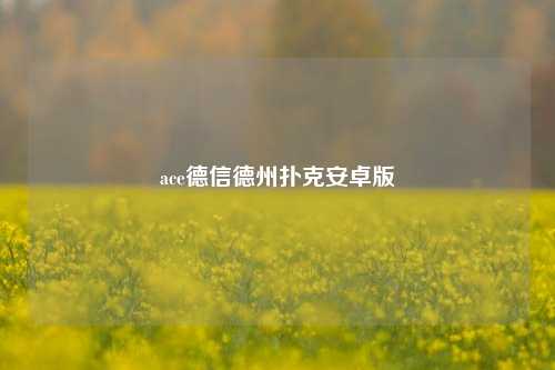 ace德信德州扑克安卓版