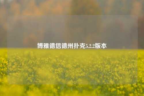博雅德信德州扑克5.2.2版本