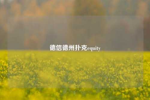 德信德州扑克equity